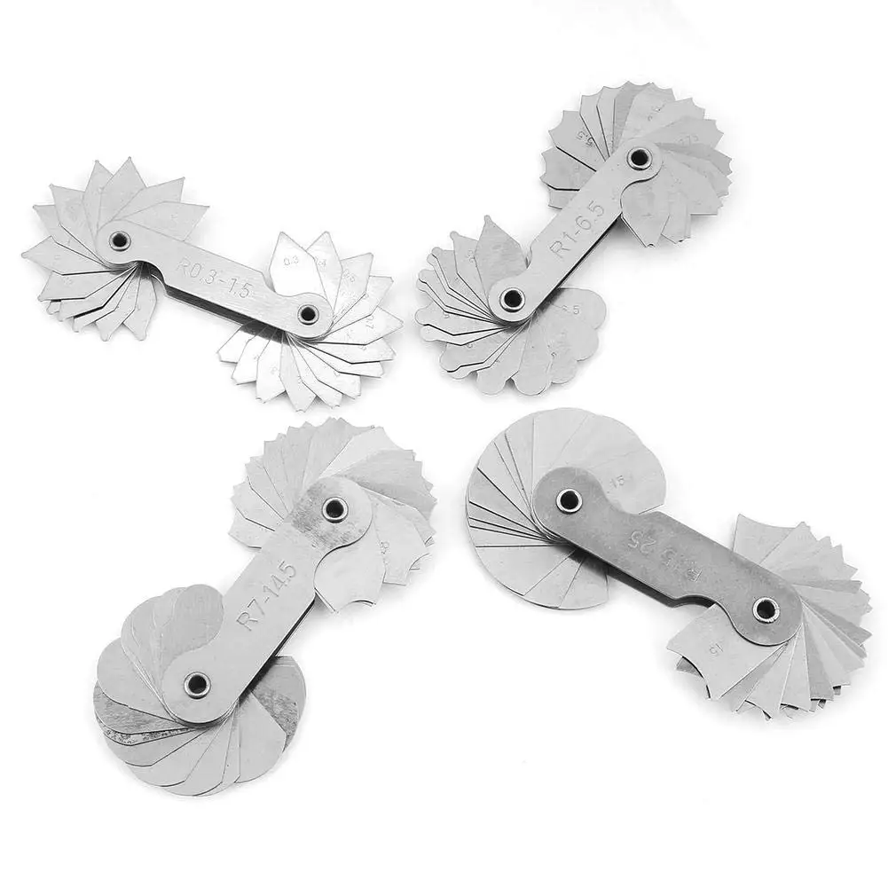 Stainless Steel Radius Fillet Gauge Radius Gauge Concave Gauge Concave Convex Measuring Tool R0.3-1.5/ R1-6.5/ R7-14.5/ R15-25 R
