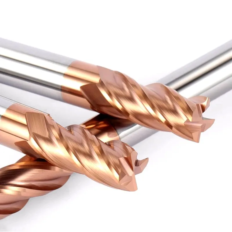 HRC55 degree flat end mill CNC Machine 4 flute square milling tool high precision end milling cutter for steel