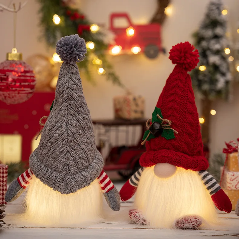 Christmas Party Gnome Gifts Faceless Doll Ornaments Plush Toys Santa Gnome Standing Fabric Statue Xmas Craft Happy Holiday Toy