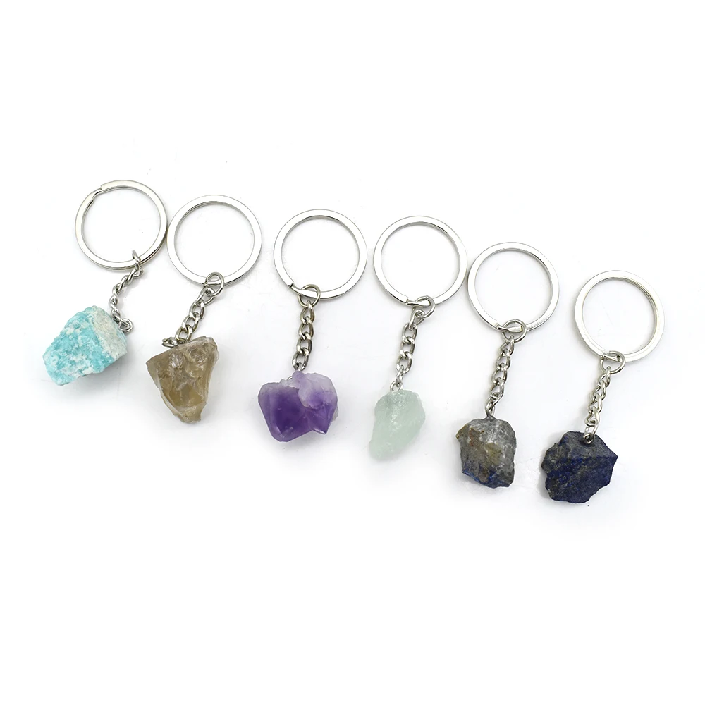 Natural Healing Crystals Stones Key Chain For Gift