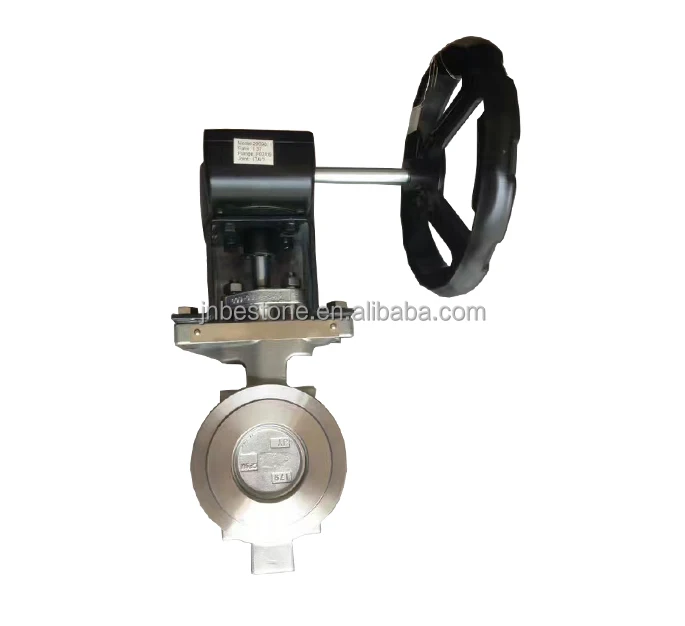 DN50 Gearbox Double Offset Soft Seat High Performance Butterfly Valve wafer Type