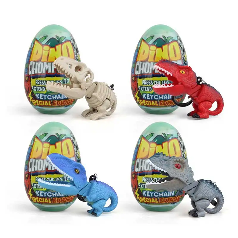 4 Styles Surprise Eggs Easter Basket Stuffers Fillers with Dino Chompers Easter Egg with Dinosaur Toys Filled for Kids