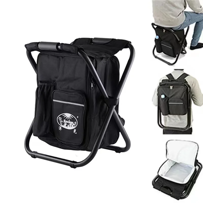 High Quality Folding Chair Stool Backpack with Cooler Picnic Bag For camping fishing