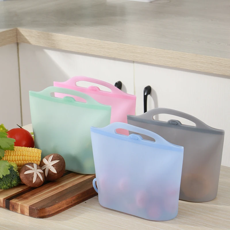 1000ML/1500ML New 2022 Trending Product Silicone Kitchen Bag, Silicone Food Storage Bag Reusable bag pouch pocket sack poke