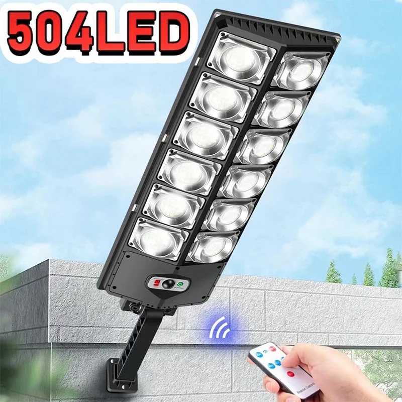 Solar Street Lights Outdoor, Solar Lamp With 3 Light Mode Remote Control Waterproof Motion Sensor Lighting for Garden Patio Path