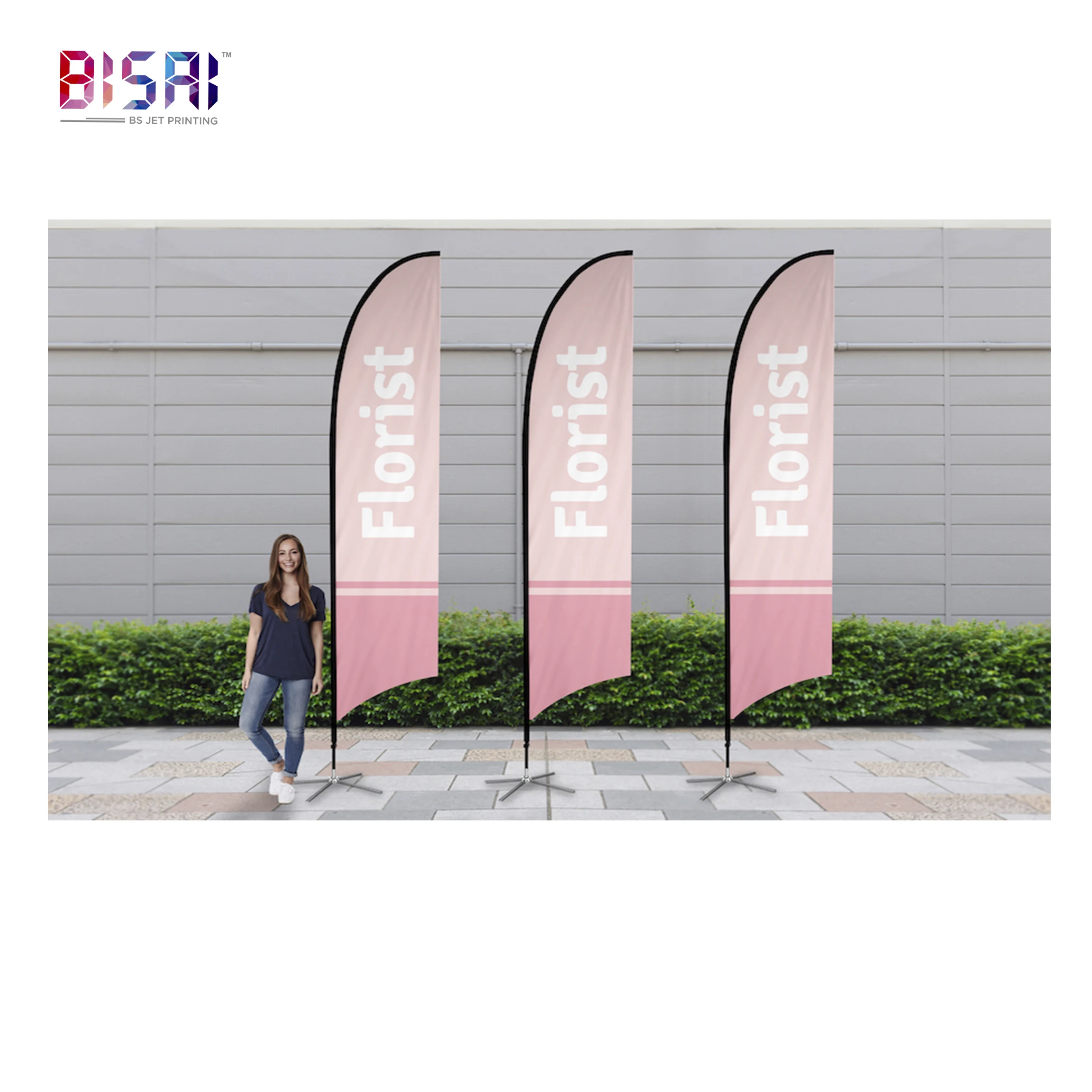 China high quality hot sale customized feather indoor business adverts banner office flags