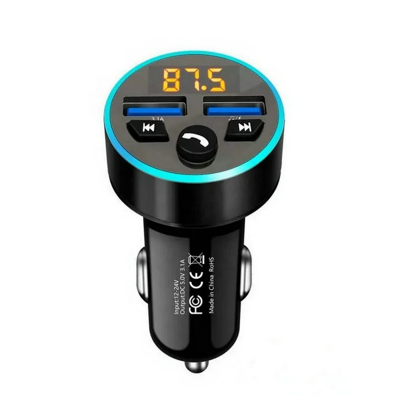 FM Transmitter Aux Modulator 5.0 Wireless Handsfree Car Kit Car Audio MP3 Player with 3.1A Quick Dual USB Car Charger