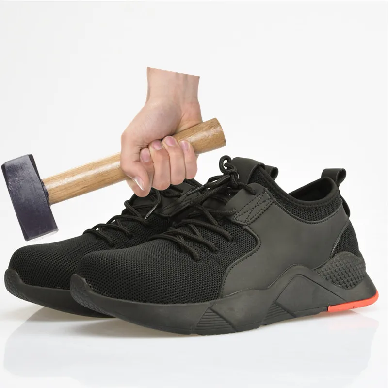 Оптовая продажа индивидуальная Летающая тканая Мужская Противоударная Антивибрационная Промышленная защитная обувь с стальным носком дышащая