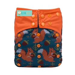 ALVABABY eco-friendly cloth nappy waterproof  washable diaper birds-eye reusable cloth diaper