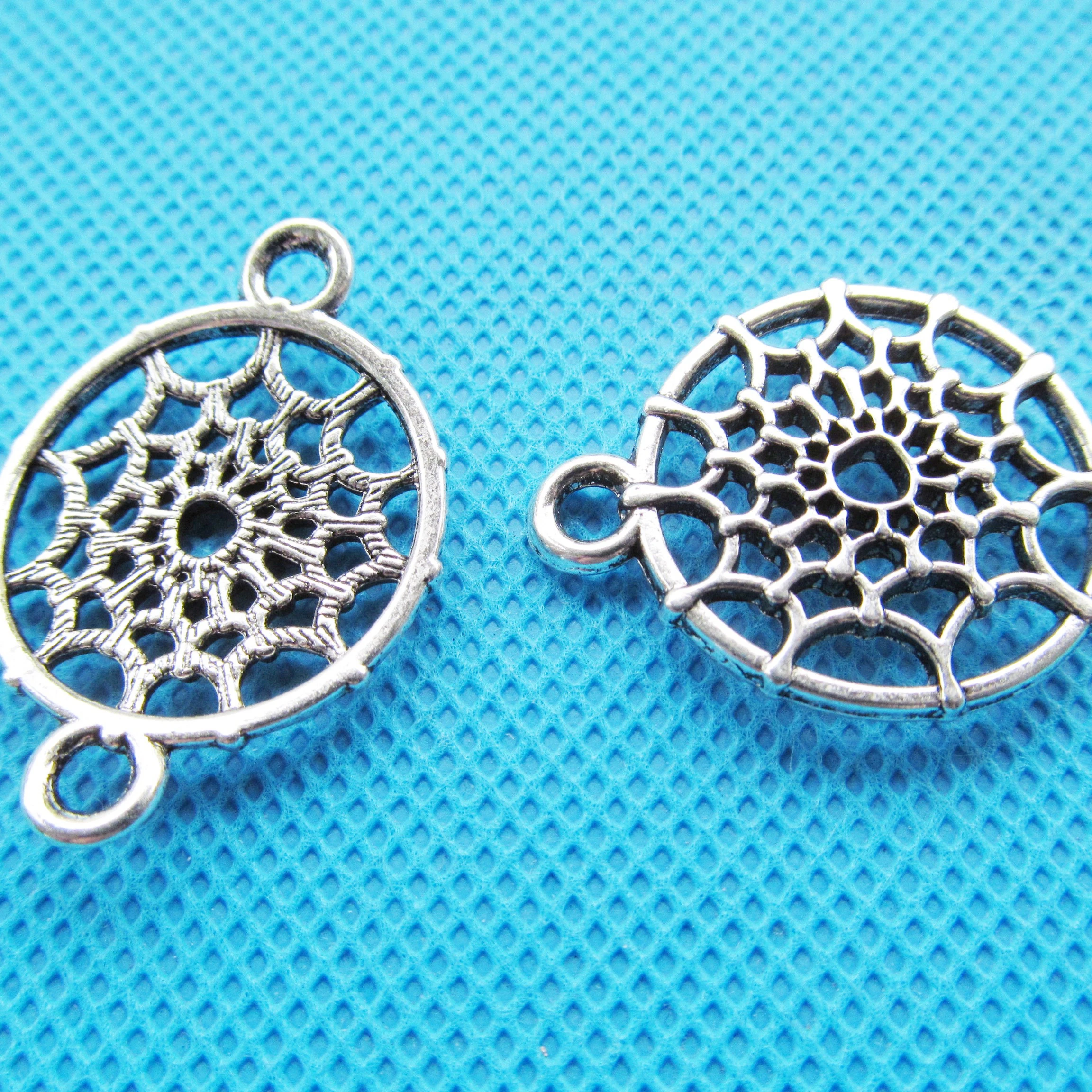 Fashion hollow sideway dream catcher connector unique custom chain pendant for bracelet making