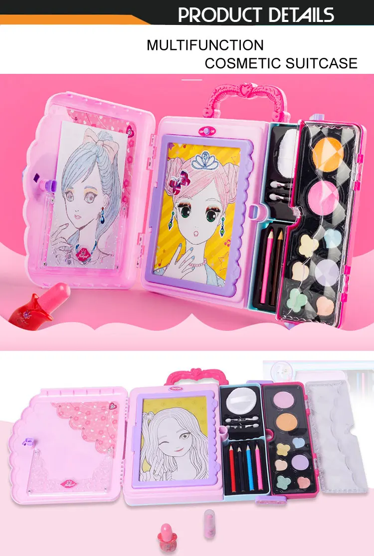 New girls makeup kit doodle magic drawing book set diy paint toys