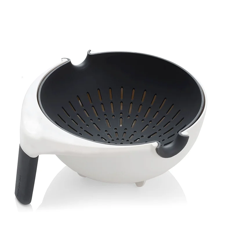kitchen plastic colander and bowl with handle for washing fruit and vegetable