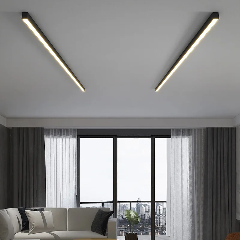 Modern minimalist long strip LED ceiling light suitable for corridor rooms living rooms and living rooms