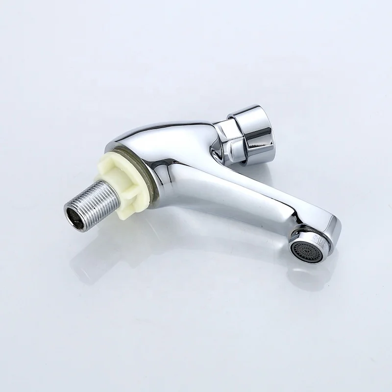 Ningbo Metalique Public Kitchen Bathroom Chrome Plated Self Closing Water Saving Time Delay Faucet Time-lapse faucet