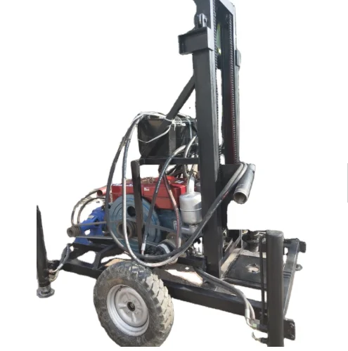 100m 150m Deep Hydraulic Diesel Two Wheels Trailer Mounted Water Well Drilling Machine /Borehole drilling rig
