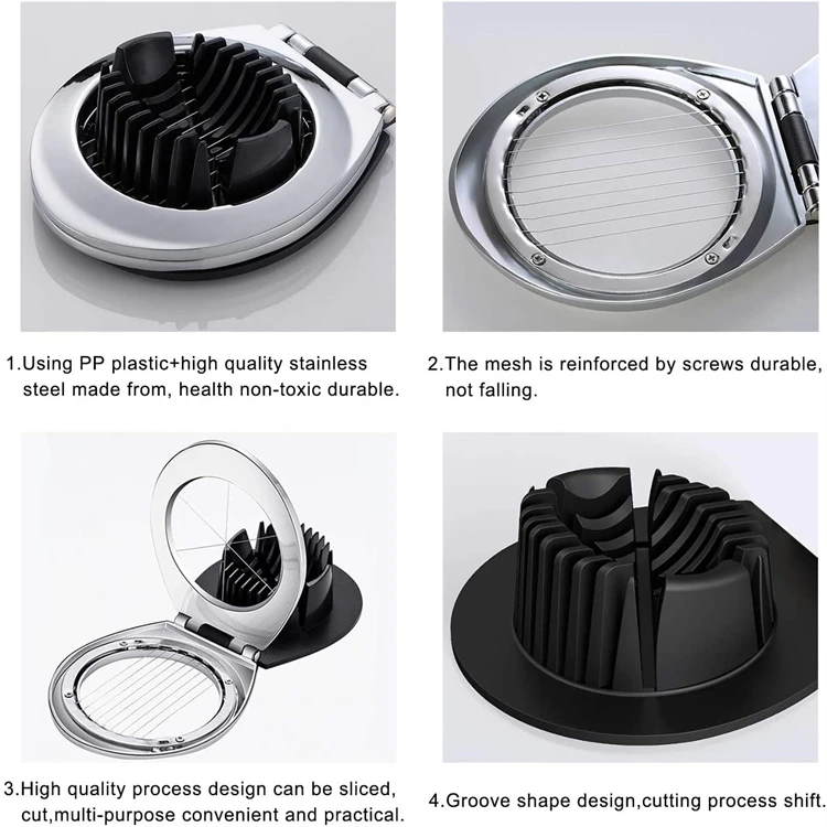 Egg Slicer Heavy Duty Slicer for Strawberry Fruit Garnish Slicer Stainless Steel Wire with 2 Slicing Styles