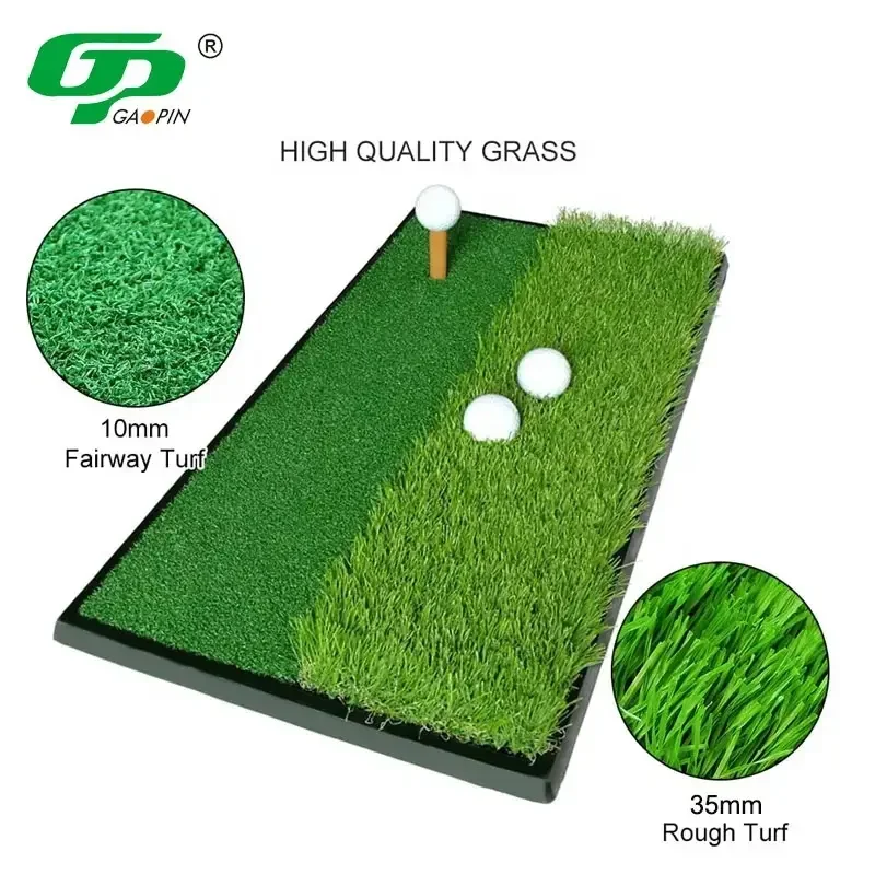 Popular Dual Turf Golf Practice Mat Swing Mat  Hitting Chipping Mat with Rubber Tee Indoor & Outdoor Practice Golf