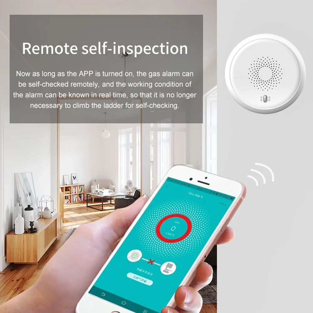Zemismart Tuya Zigbee Smart Gas Detected Sensor for Pipeline Natural Gas Security Alarm System Gas Leakage Detector
