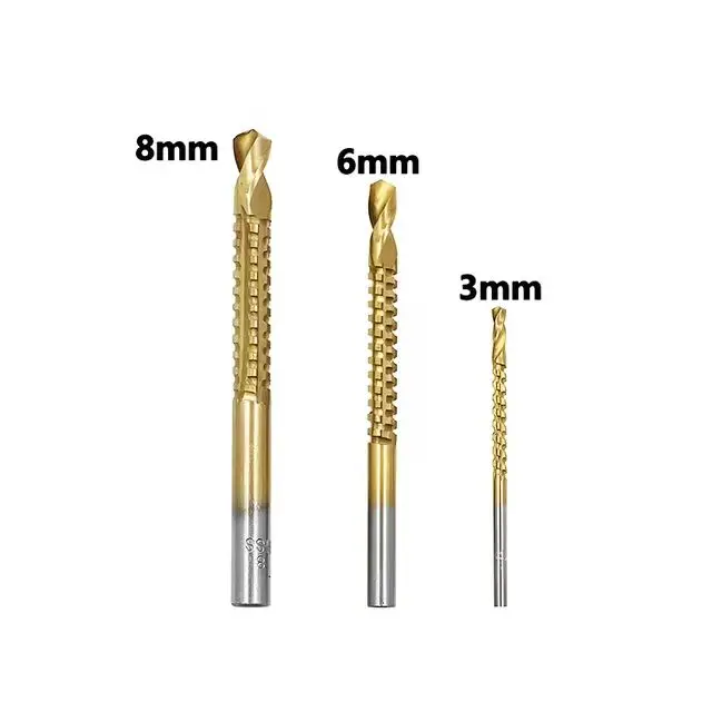6PCS Step Drill Bits Set Hole Saw  Tapered Pagoda Cutting Metal 4-12mm 4-20mm 4-32mm HSS  triangular Shank