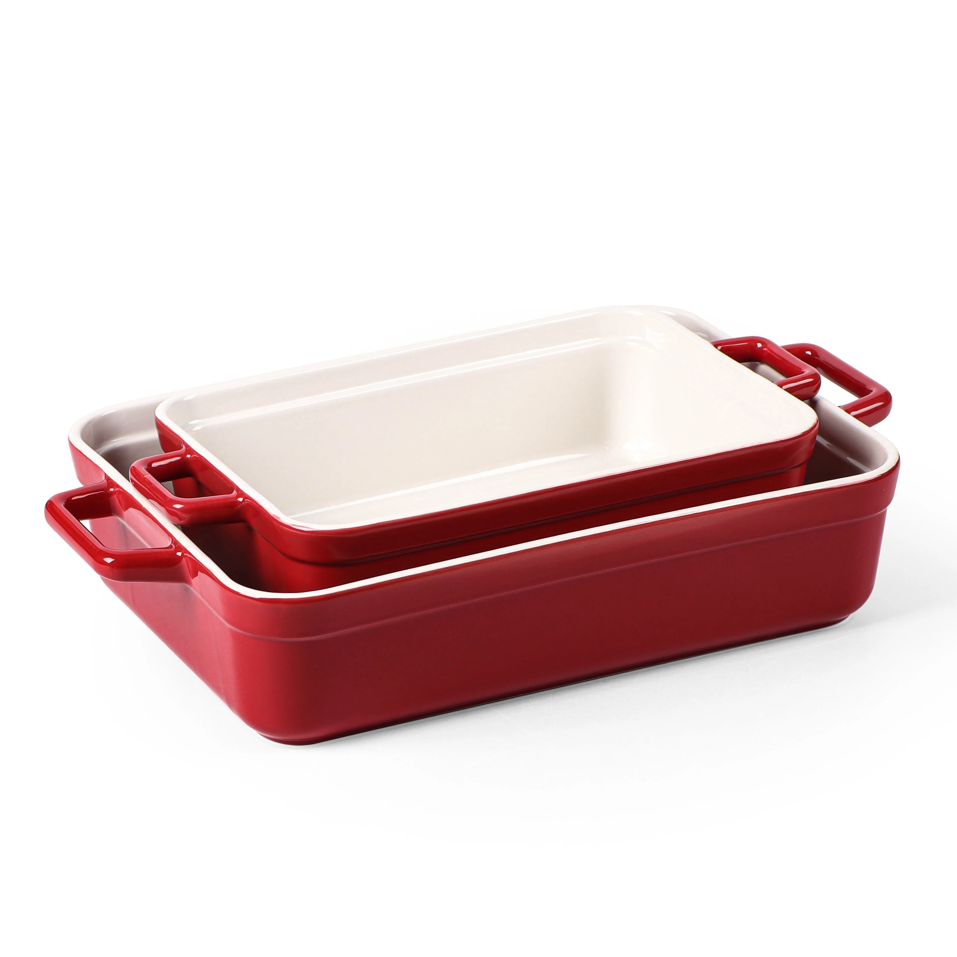 Custom bakeware kitchen glazed porcelain baking trays for oven large rectangular baking dish pan
