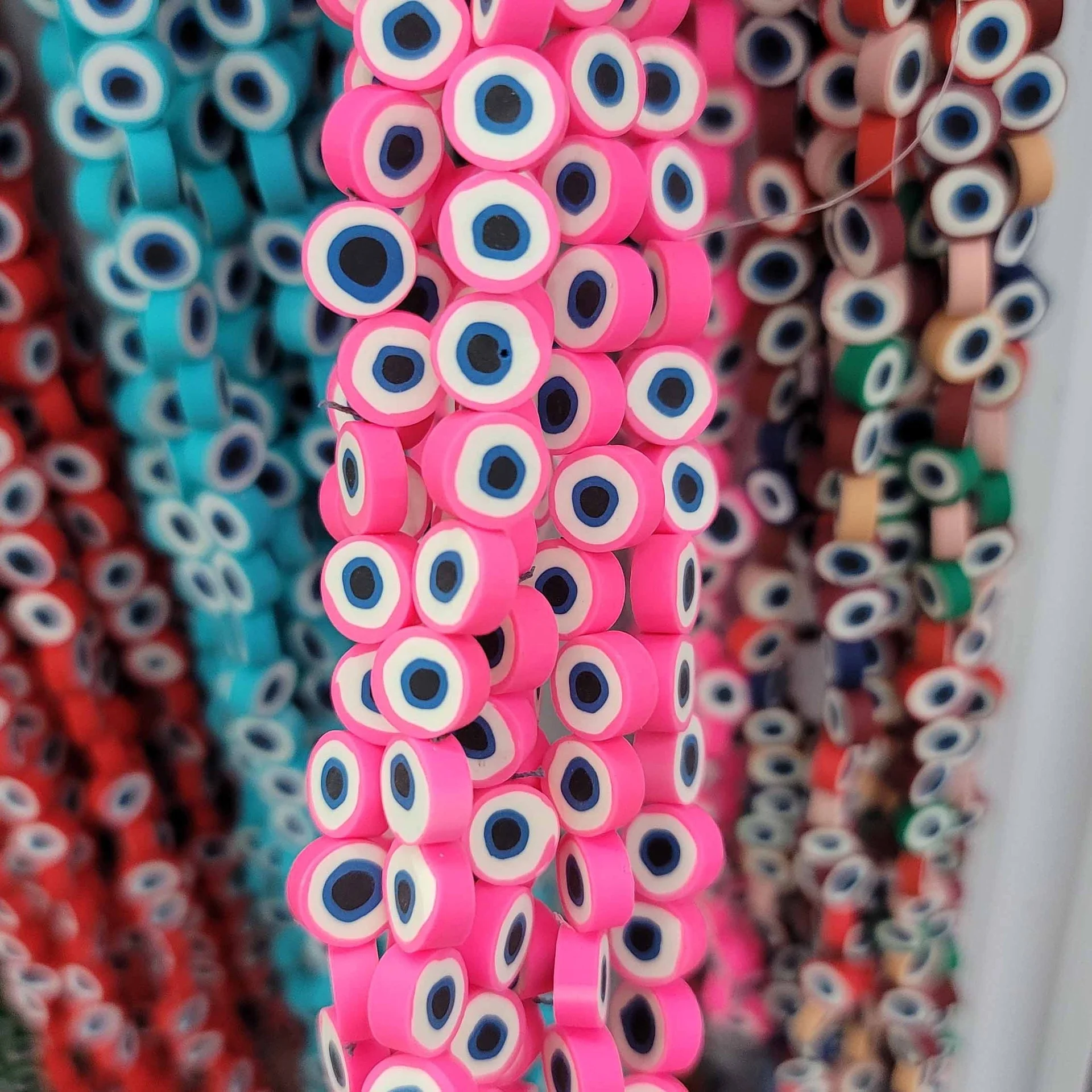 new shape 10mm soft clay beads high quality Eye Pattern polymer clay beads for jewelry making