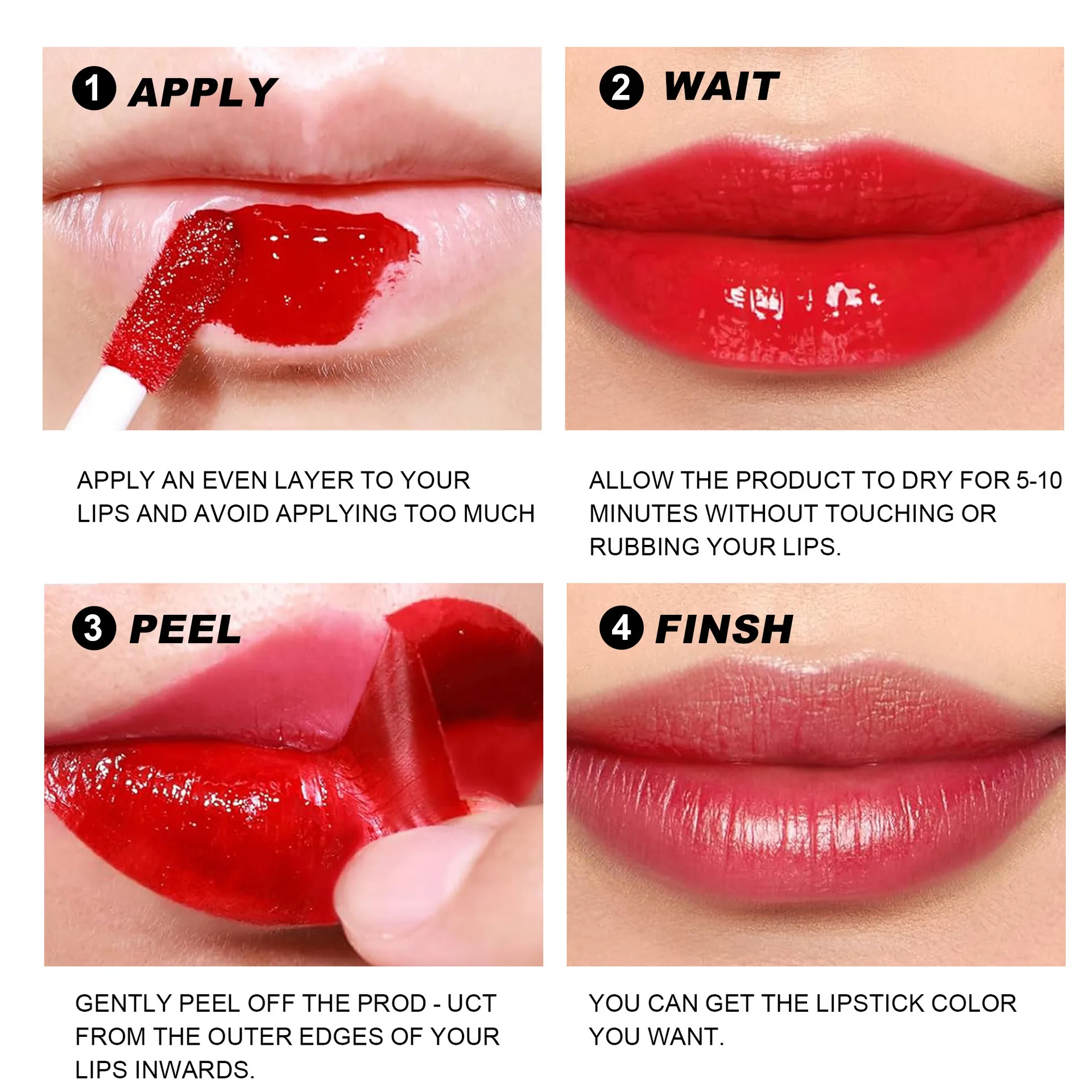 Handaiyan matte lipgloss Peel-off Lip Stain  Lasting Lip Glaze Matte Staying Base Color Lip Tinting Tear Off Liquid Lipstick