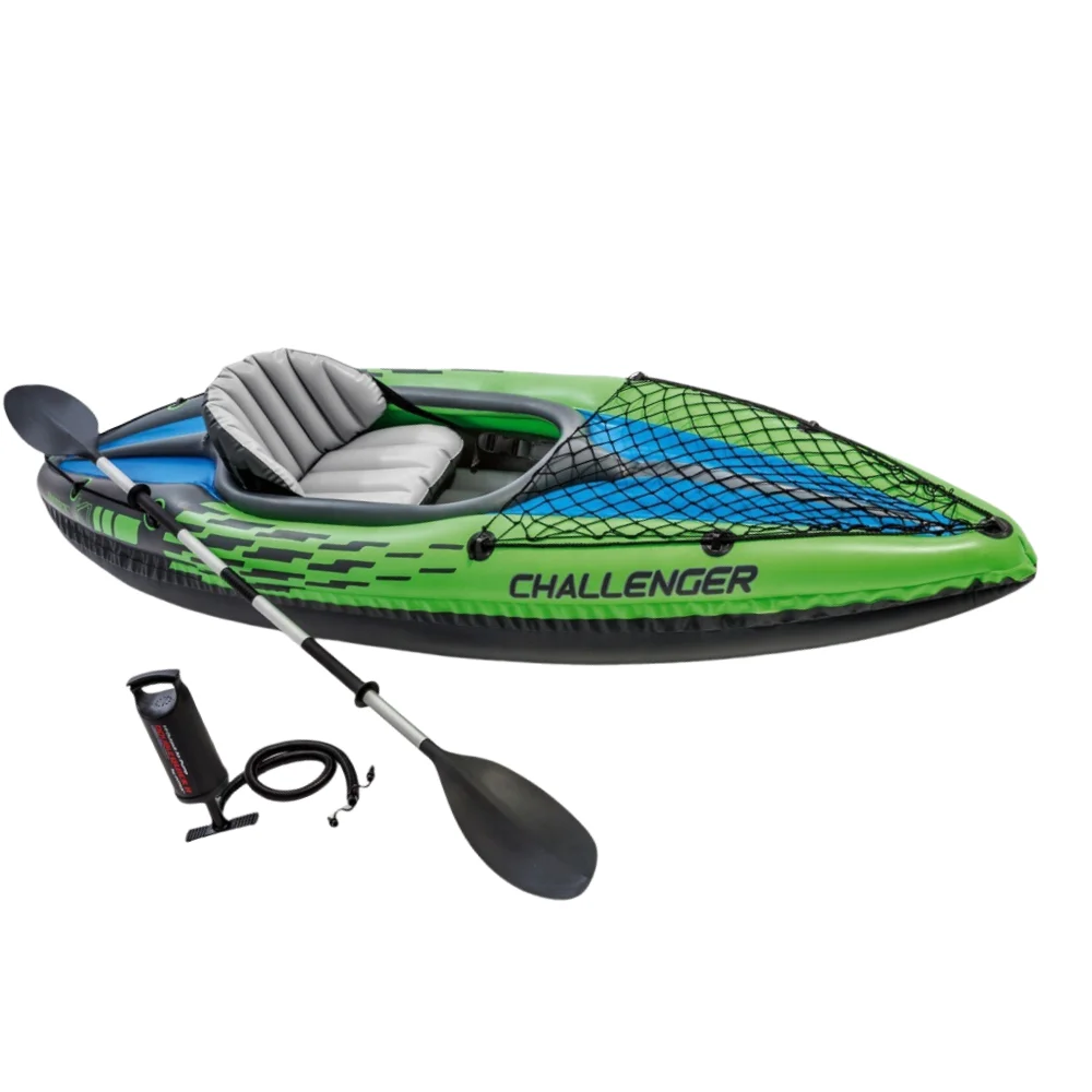 Водонепроницаемая надувная лодка Intex Kayak из ПВХ/одиночное каноэ для двух человек рыбалки и путешествий по рекам включает весло