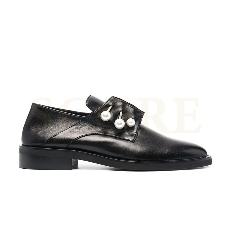 
2021 fashion pointed toe flat black classic loafer shoes woman flat shoes loafer for ladies 