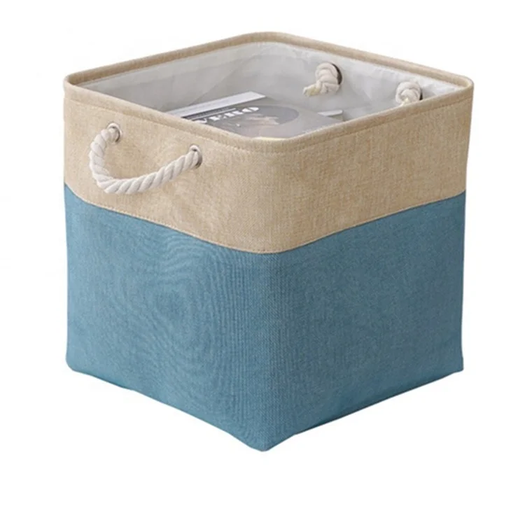 Ready to ship cotton linen organizing containers cotton rope basket