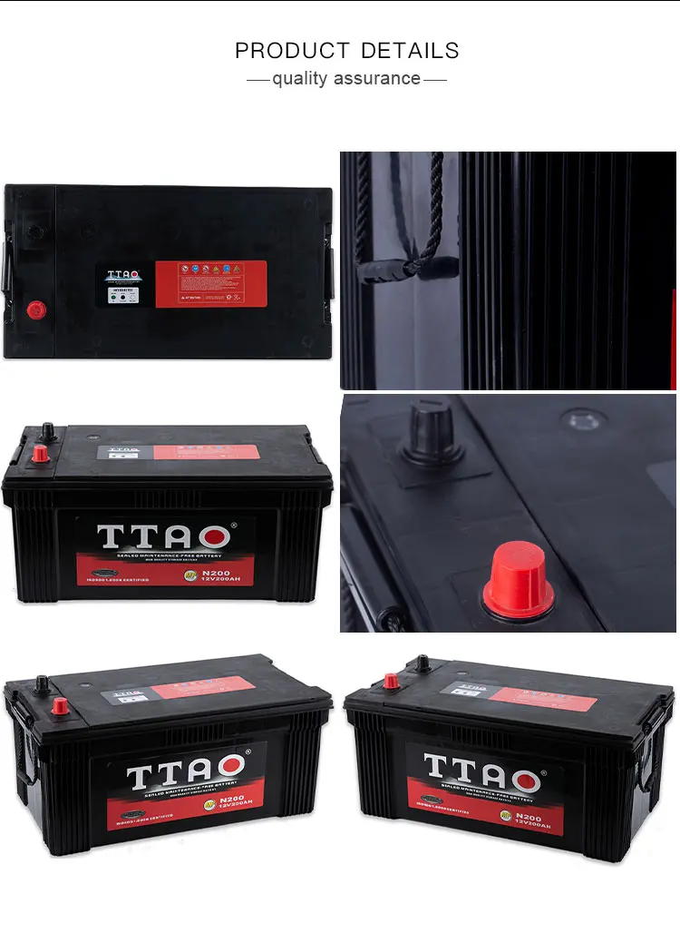 TOP Quality cheap Truck MF Battery use storage N200 12V/200AH agm stash starter car battery 200ah 12v
