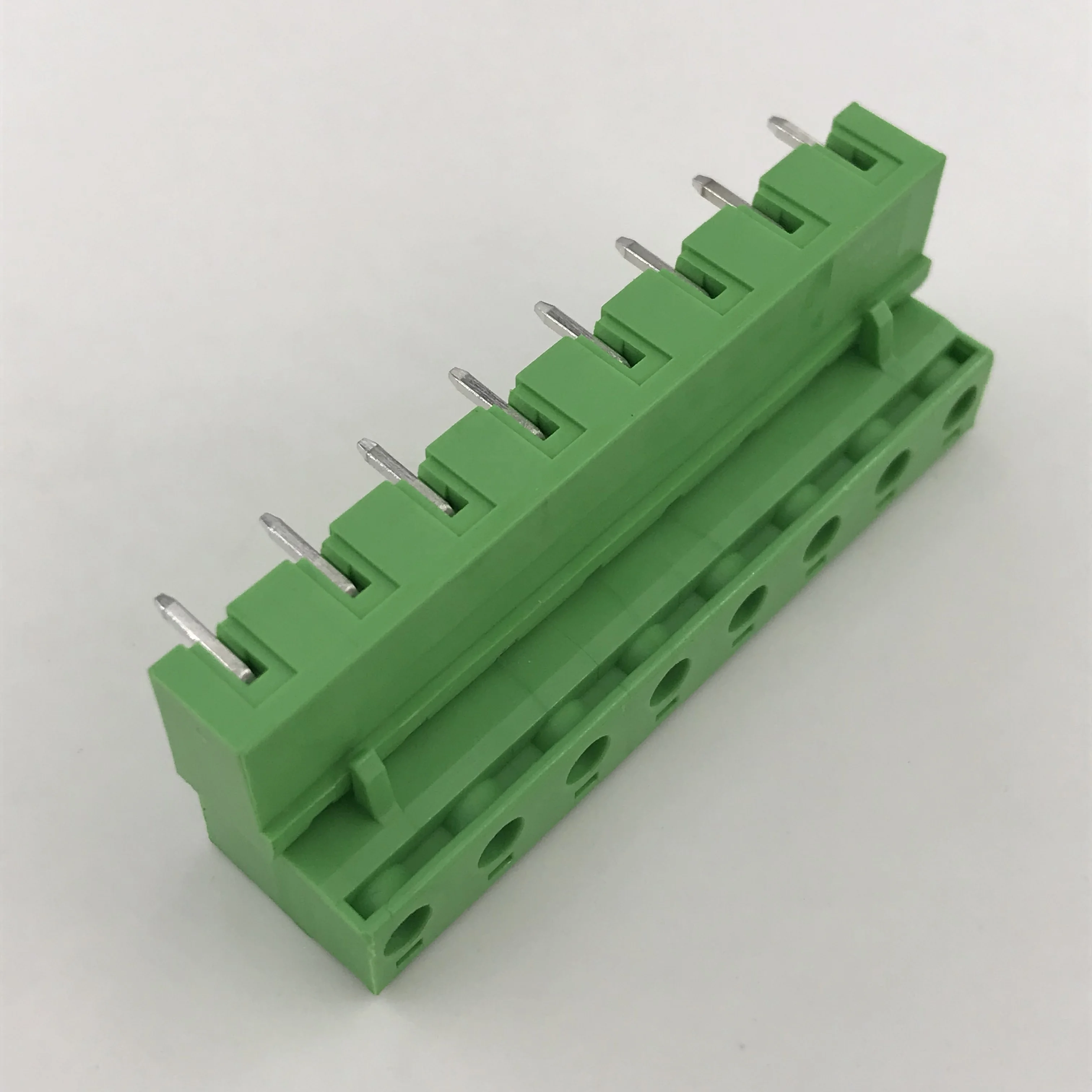 8 ways 7.62 pitch phoenix pluggable terminal block male and female XK2EDGK+RC-7.62-8P right angle pin closed all side