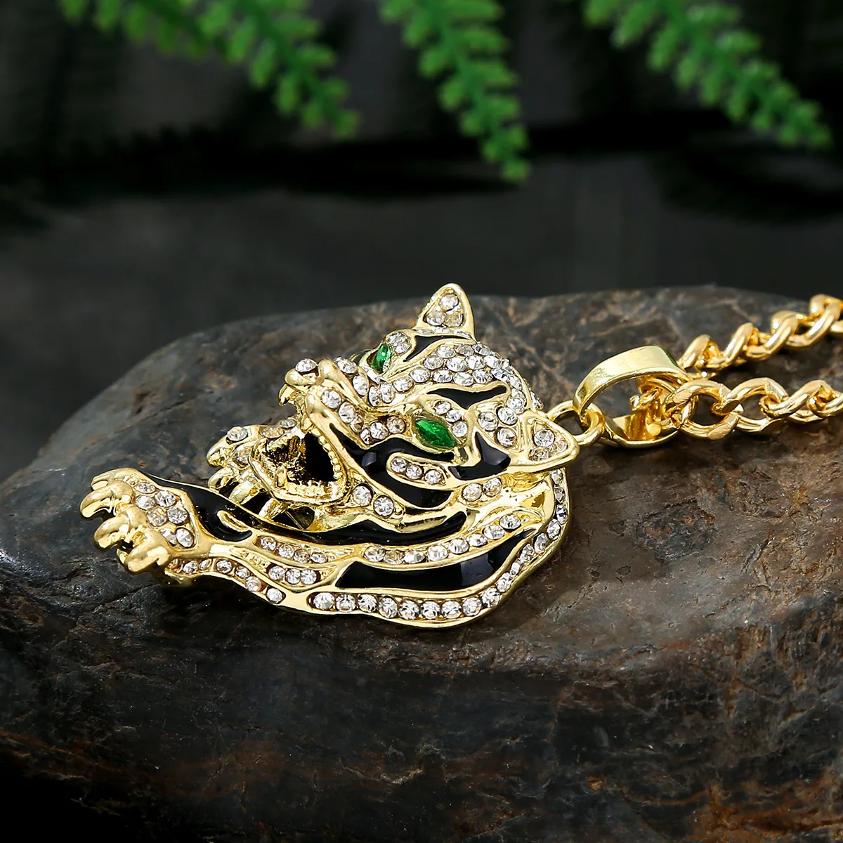 Fashion Gold Plated Full Crystal Clown Dollar Boss Queen Cross Gun Heart King Lion Big Pendant Mens Hip Hop Necklace Jewelry