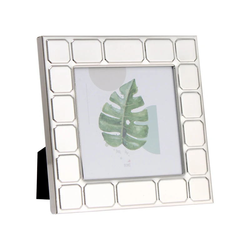 
Pop clear acrylic clip art roll edge glass iron silver metal photo frame 