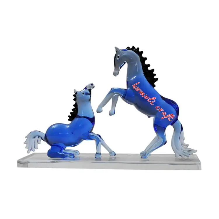Blue horses murano glass figurine wholesale animal