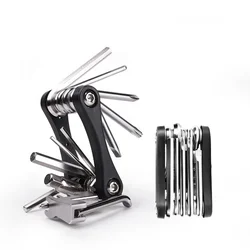 Оптовая продажа, портативный многофункциональный инструмент для ремонта велосипедов, 11 в 1