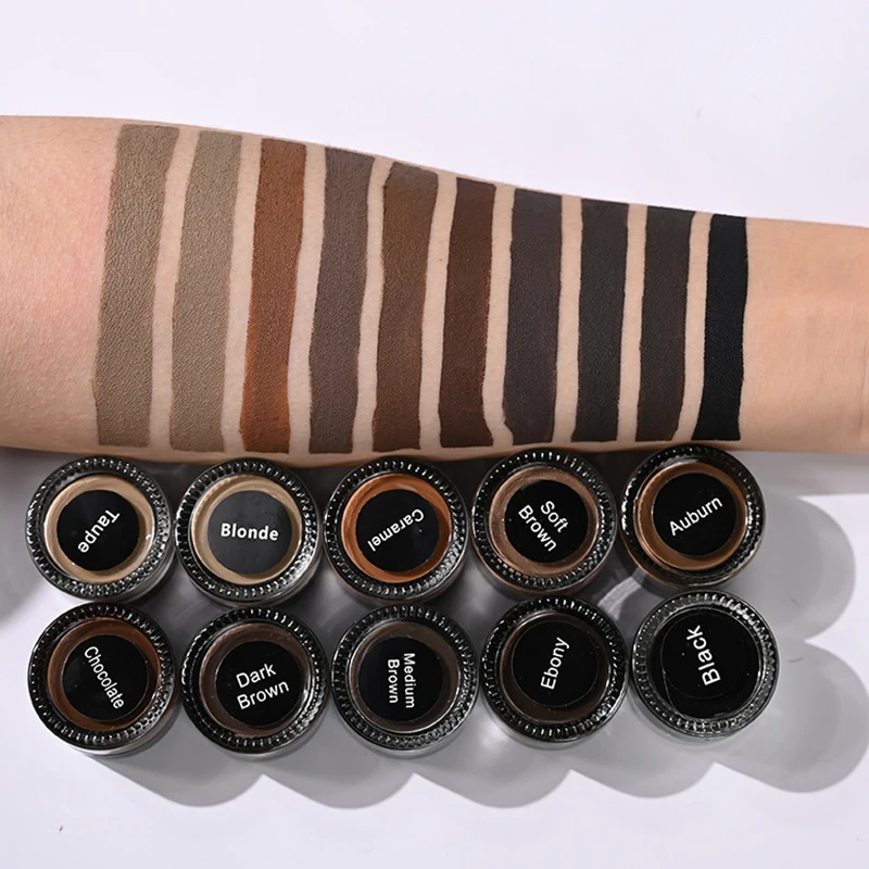 Wholesale custom high quality multifunction vegan waterproof eyebrow gel private label eyebrow pomade with eyebrow brush
