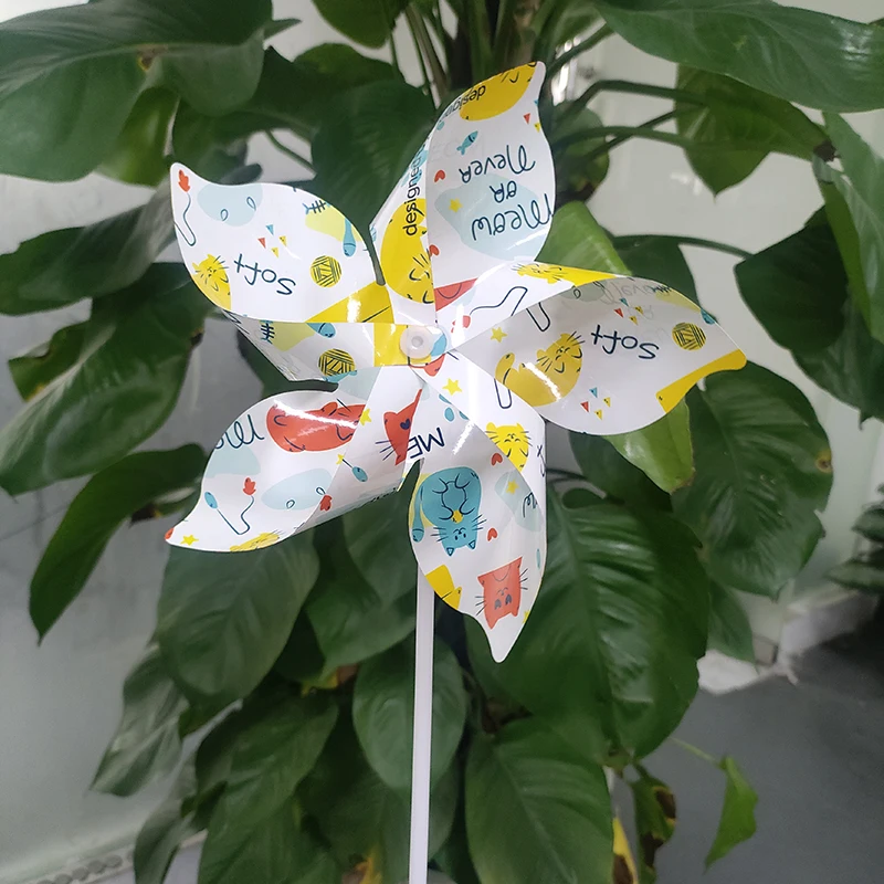 Personalized PET white plain windmill sublimation blanks wind pinwheel for garden decoration
