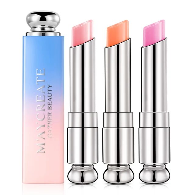 Color Changing Lip Balm Three Colors Moisturizing and Long lasting Light and Portable Sweet-smelling Female