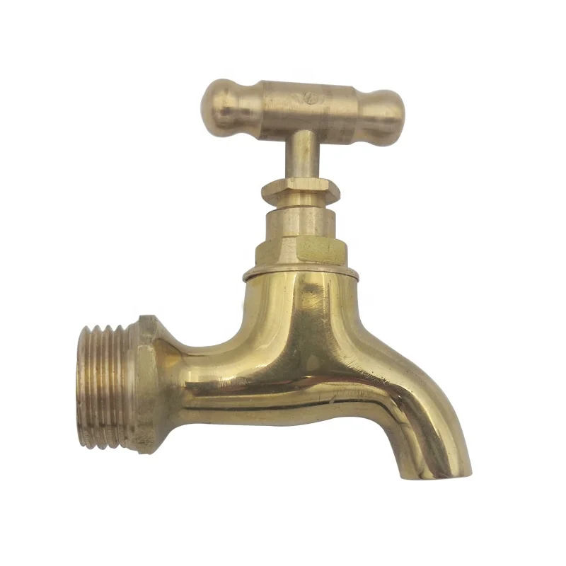 
economic brass polished bibcock low price high quality 1/2' small garden water tap wall mounted faucet 