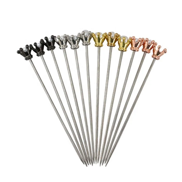 Bart tools Reusable 4 Colors Crown Stainless Steel 304 Metal Cocktail Picks
