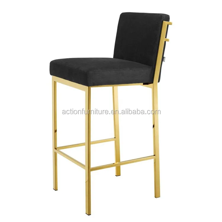 Contemporary Delicate Stainless Steel Leather Fabric Bar Stool Sofa Style Bar Chairs For Living Room Kitchen Used