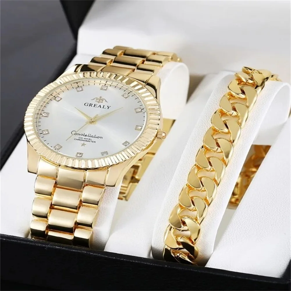 Simple fashion bracelet watch men and women quartz couple watch business gift watch set