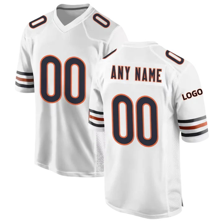 2025 New Wholesale Jersey Personalization Chicago US Team Navy White Color Orange Custom Embroidery American Football Jersey