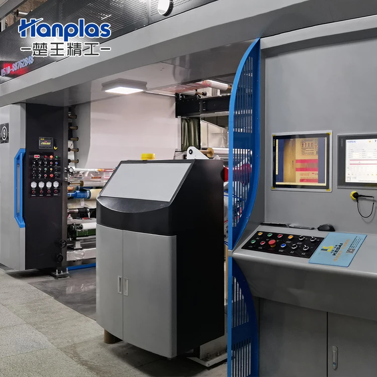 HTRP-300ES High Speed Electronical Line Shaft Rotogravure Plastic Film Roll Printing Machine
