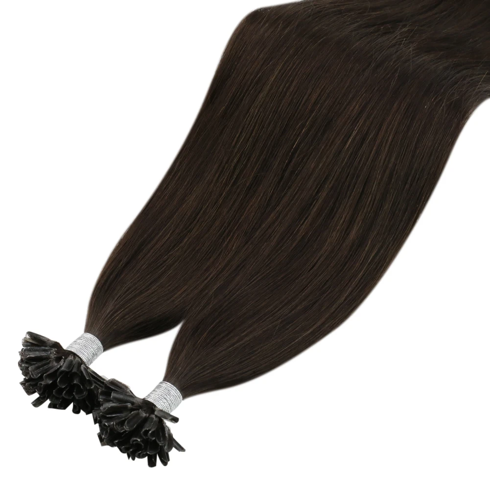 Full Shine U Tip Hair Extension Wholesale Vendor #2 Darkest Brown Utip Keratin Hair Extension