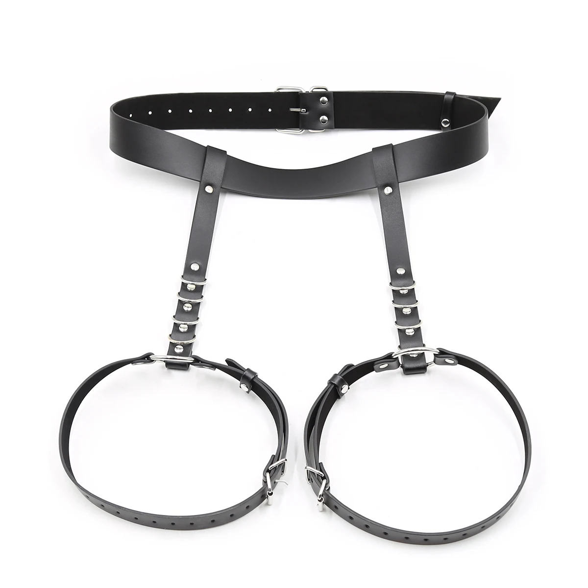 Punk Leather Lingerie Thigh Harness Leg Harness Black Body Waist Belts Rave Caged Garter Belts