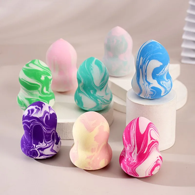 Hydrophilic Marbled Salmon Colorful Beauty Egg Blender Sponge for Makeup