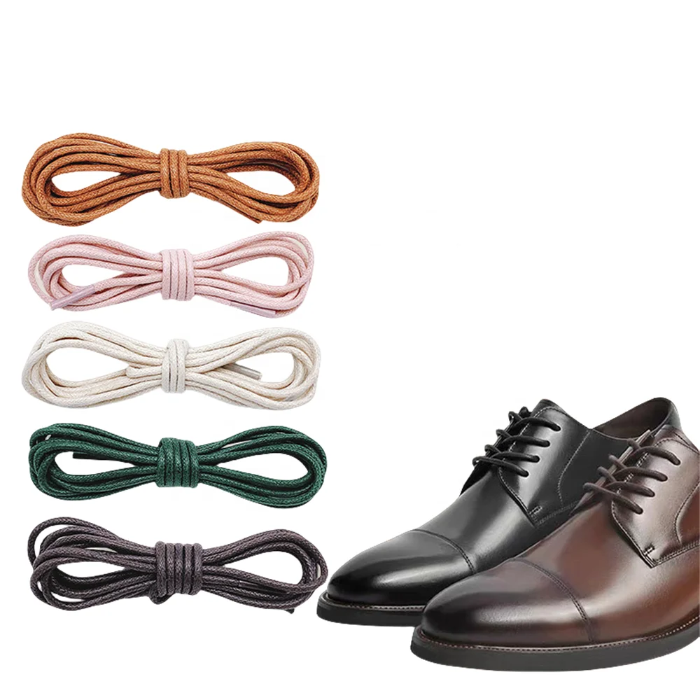 Wholesale Waxed Cotton Hiking Boots Shoelaces 2.5m Round Dress Leather Waterproof Shoe Laces