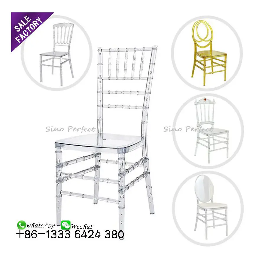 Оптовая продажа прозрачные стулья из смолы Napoleon Chiavari свадебные Chavari Party Tiffany Chivari акриловые для отеля