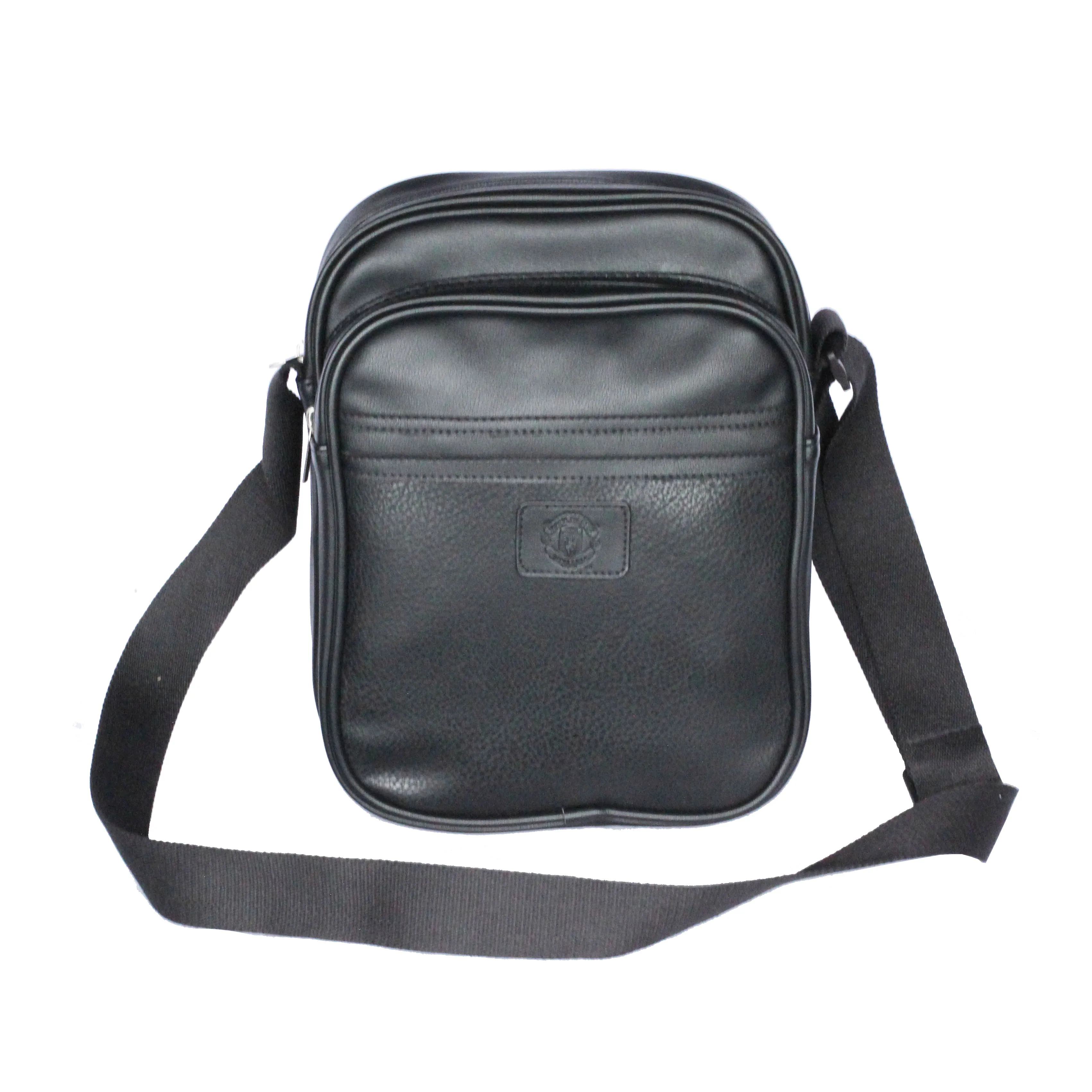 Factory directly supply PU leather shoulder bag backpack sports soccer club small black chest bag crossbody messenger bag